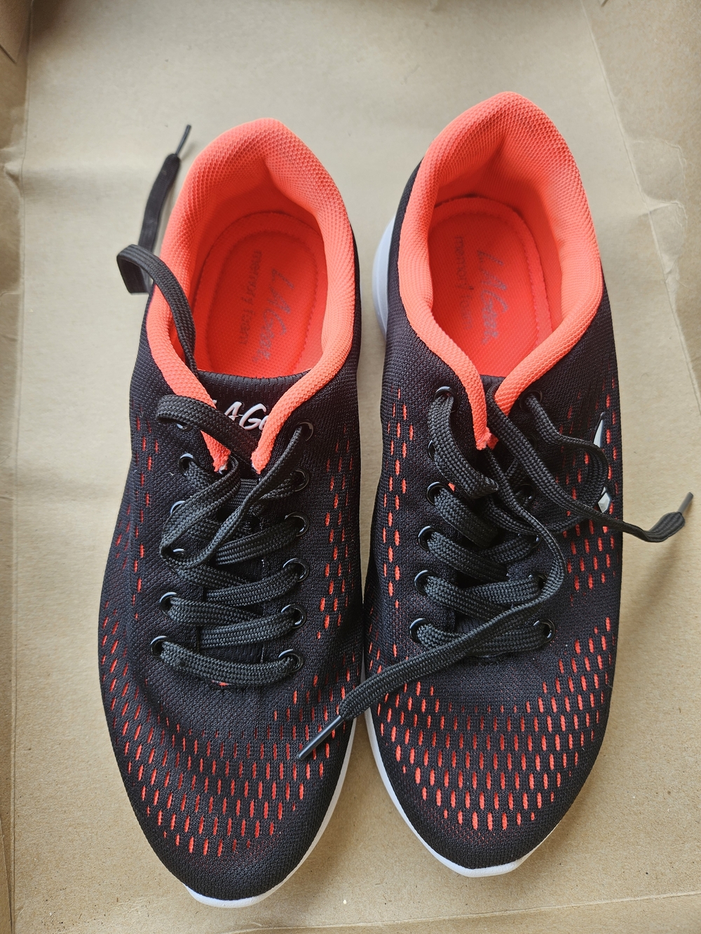L.A. Gear Women's Black Sneakers with Coral Accents